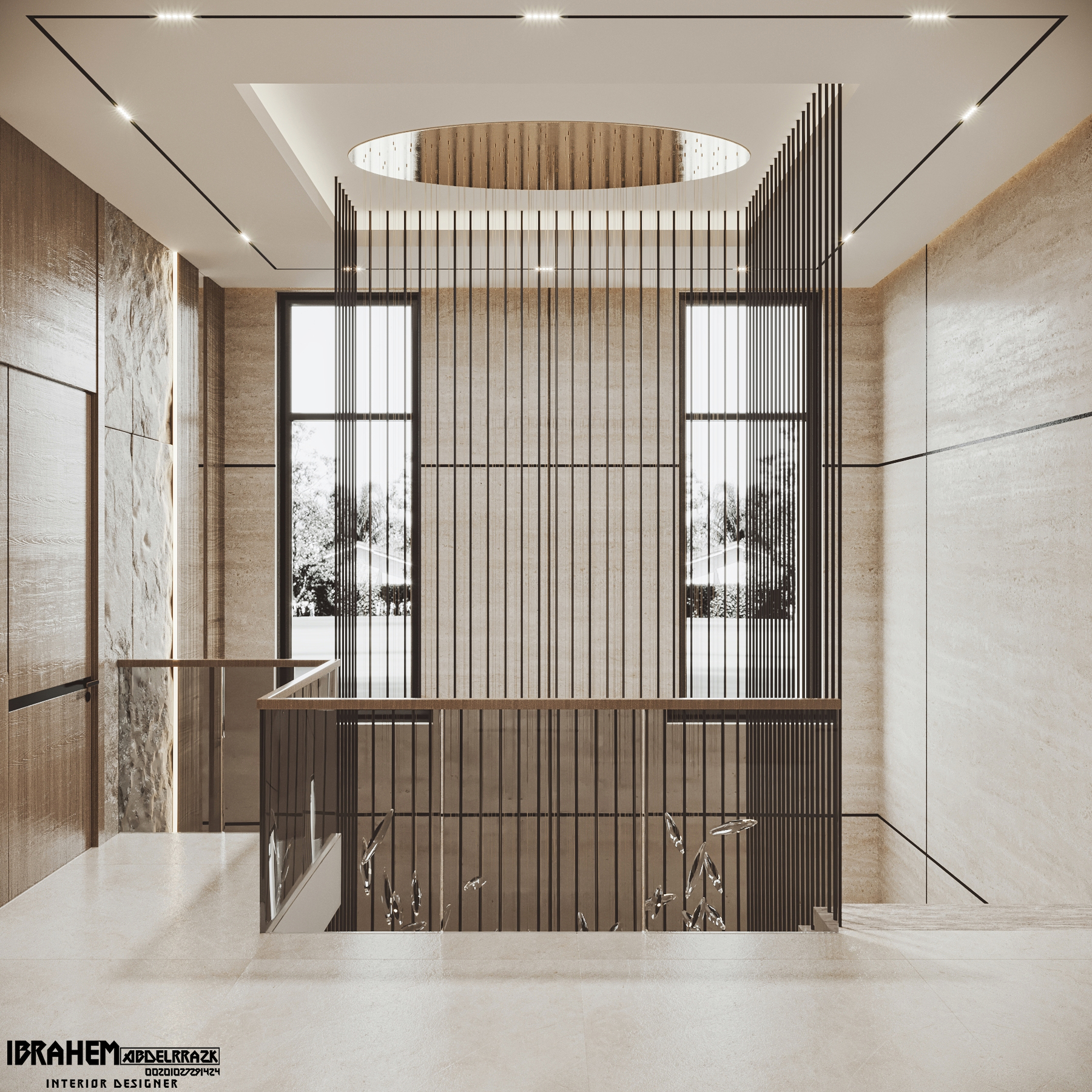 现代家庭大厅+楼梯丨IBRAHIM ABDELRAZK-23