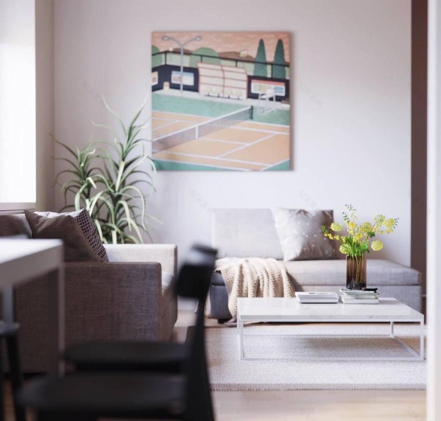 橙色温馨三口之家室内设计-5