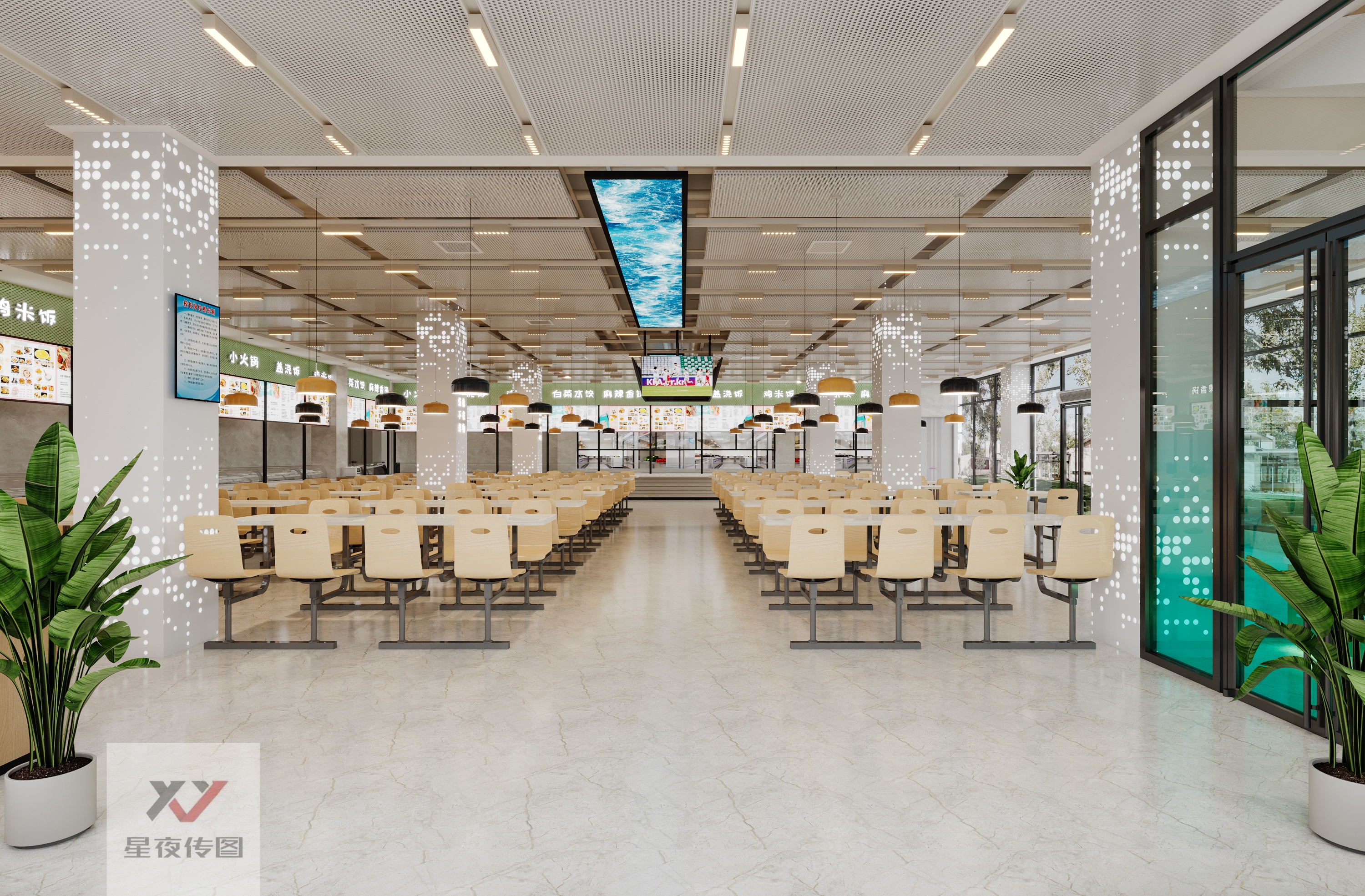 食堂室内室外设计案例-8