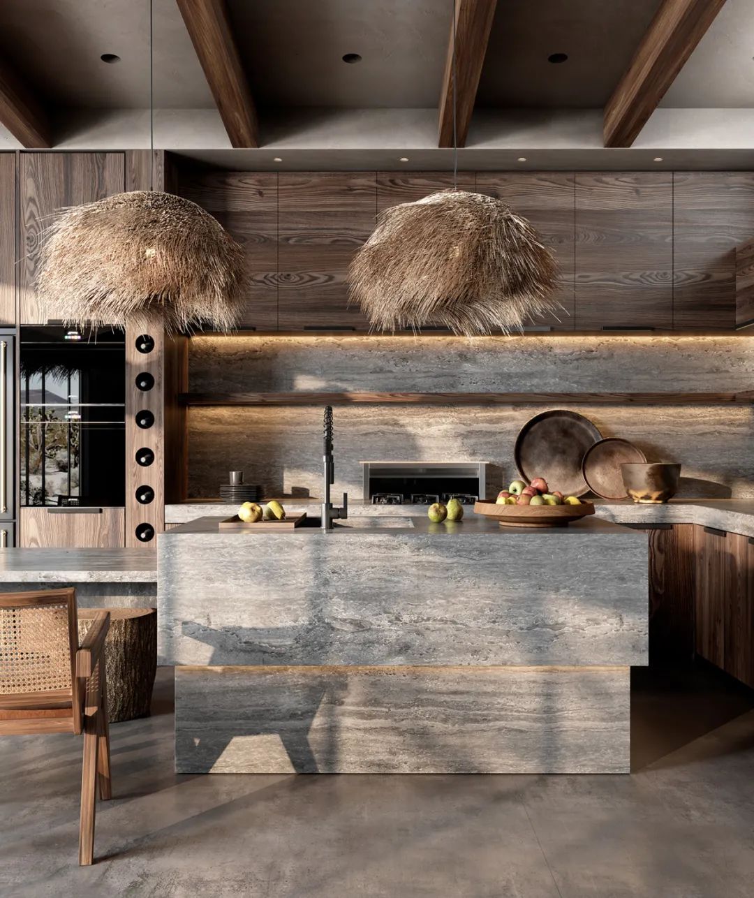 美式侘寂风餐厅设计丨YanaPrydalna-58