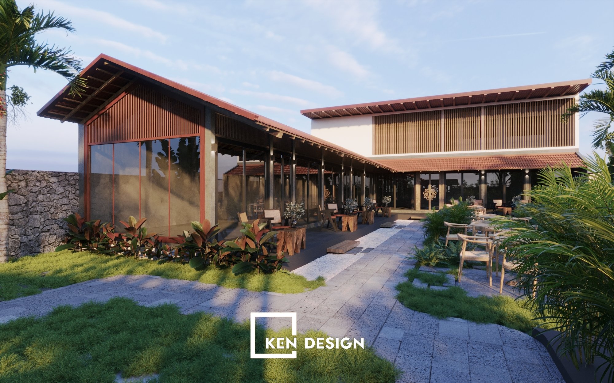 河内花园咖啡馆设计丨越南河内丨KenDesign-21