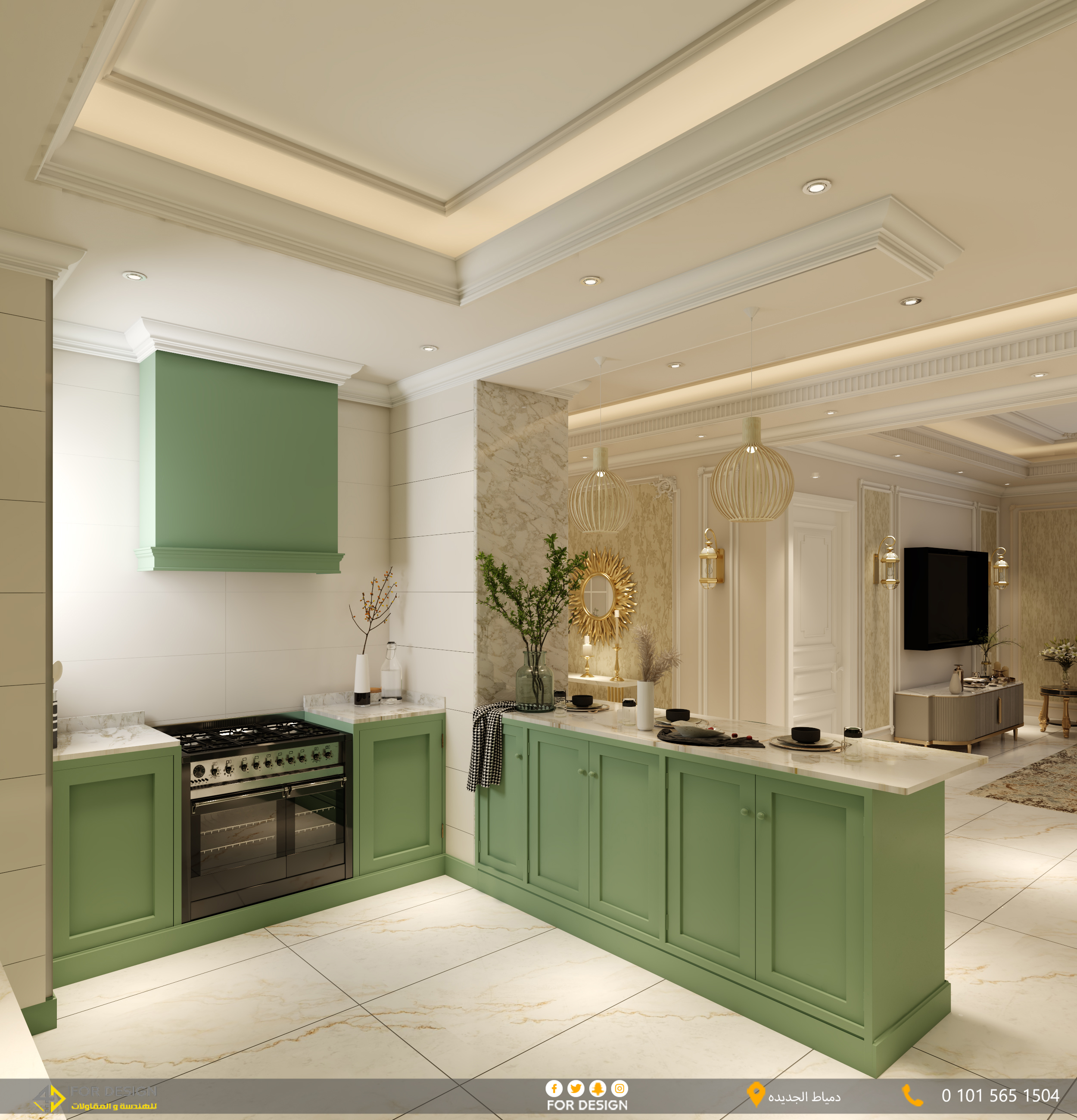 Classic kitchen and living room in NEW DAMIETTE-4