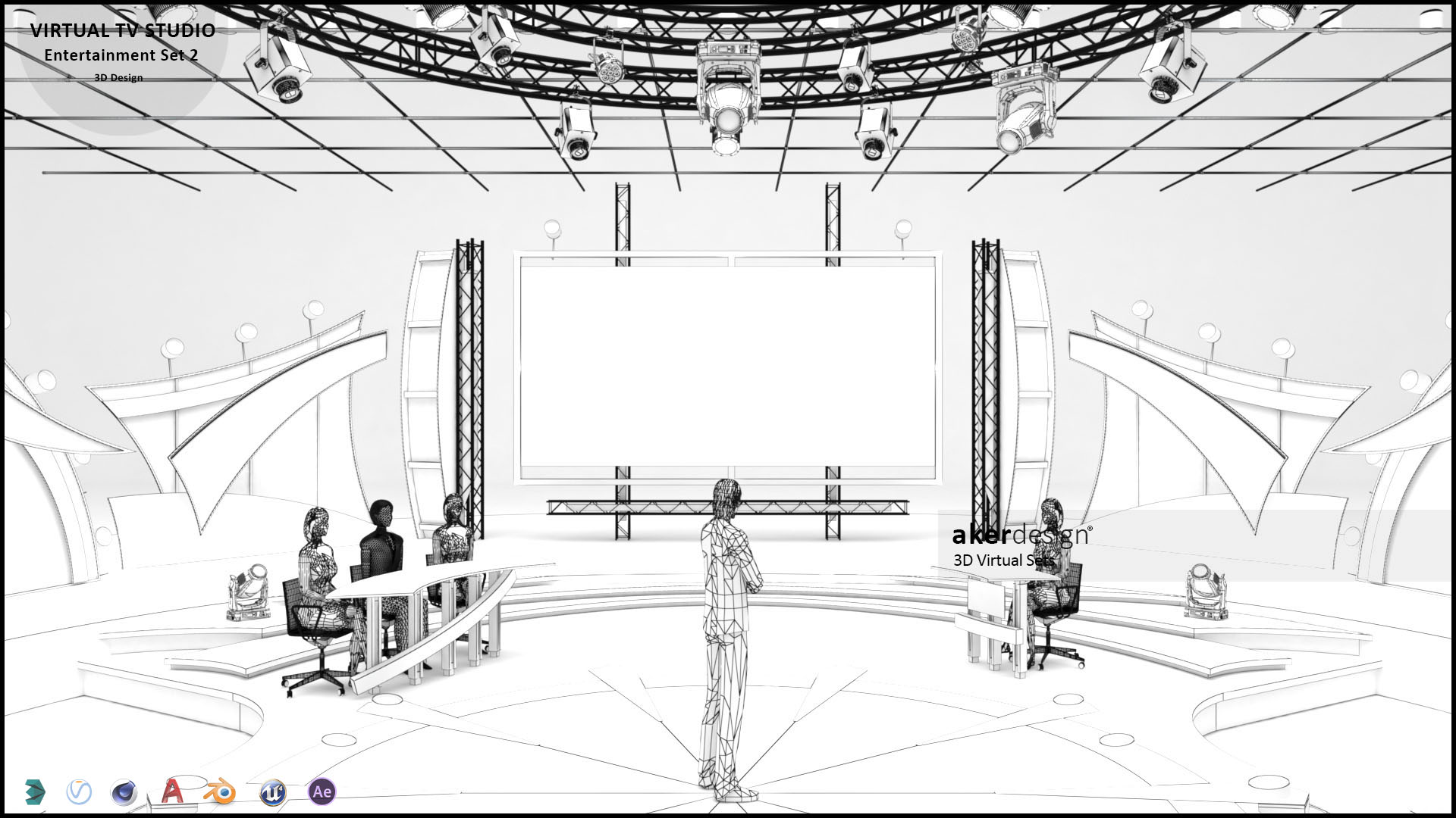 Virtual TV Studio Entertainment Set 2-9