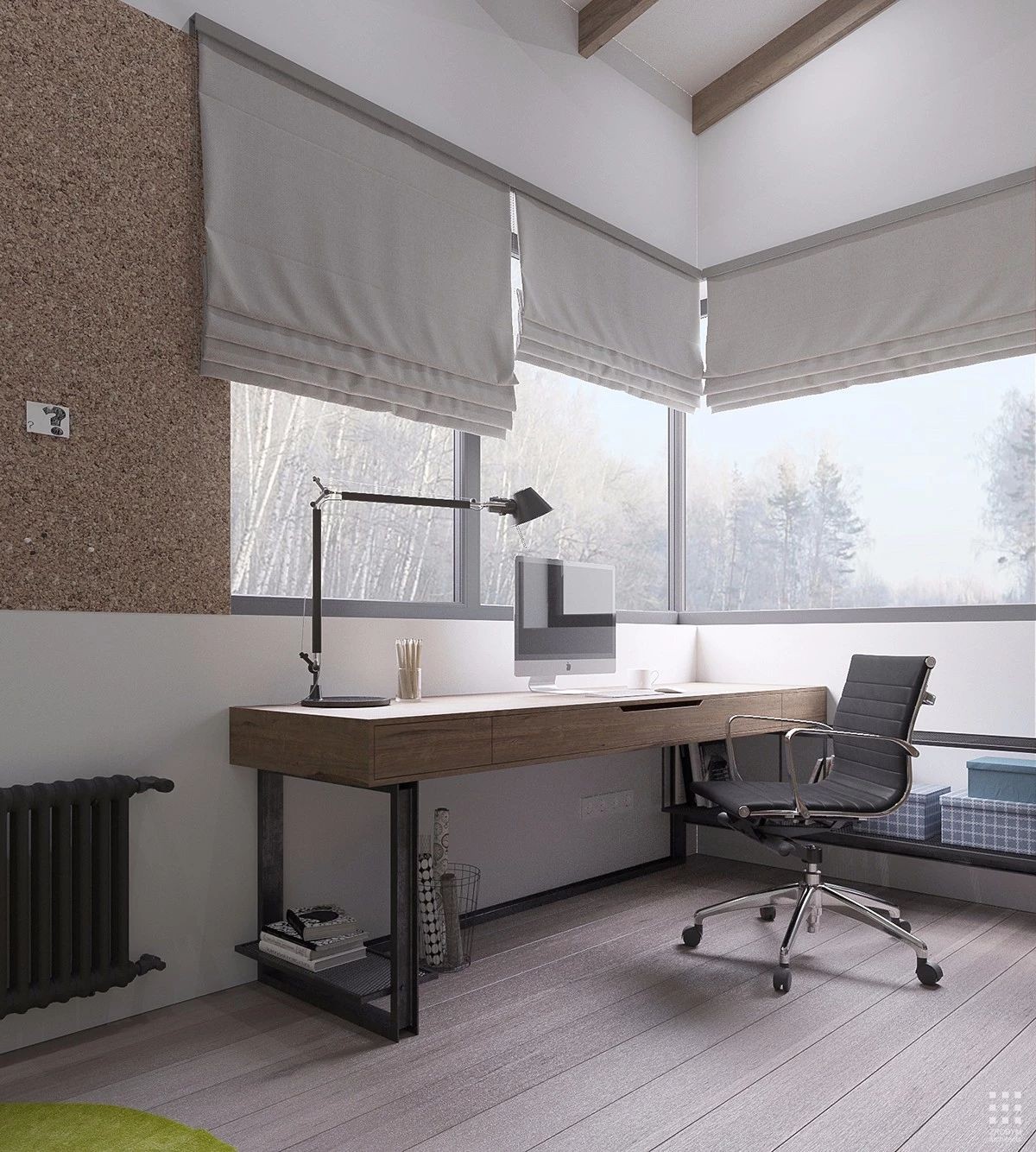 203m²丨水泥灰+木色-33