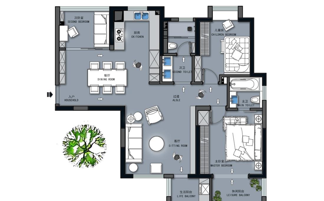 115㎡现代风亲子宅丨六西格玛装饰设计-2