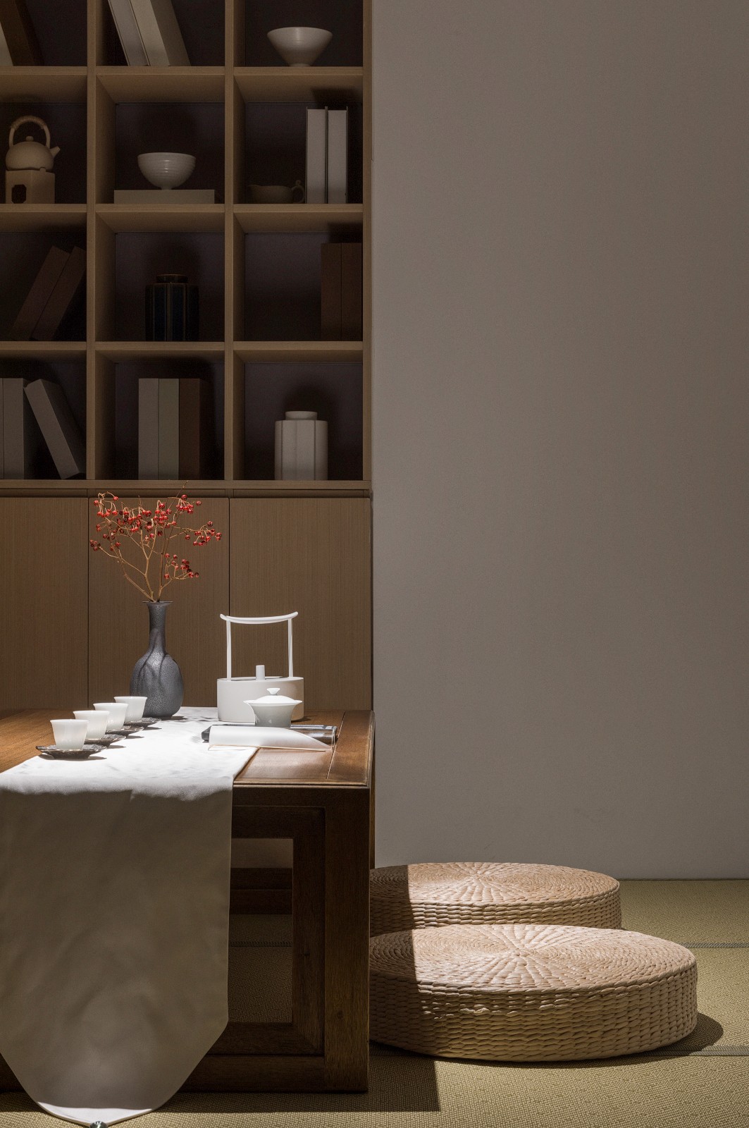 300㎡新中式木质素雅茶空间  林语筑建筑装饰设计-17