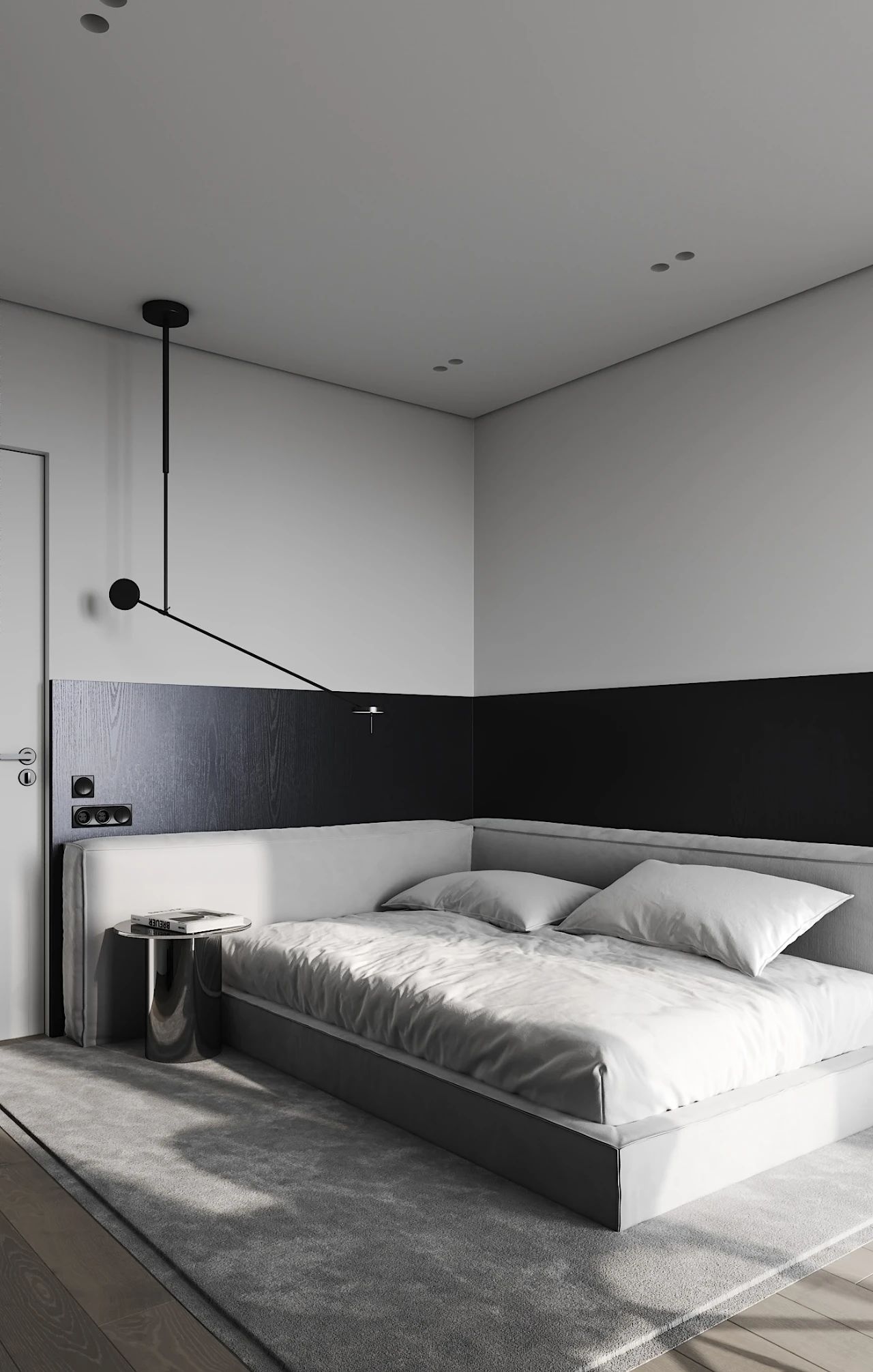 基辅黑白灰禁欲系家居,Anastasiia Reznichenko 现代设计典范-22