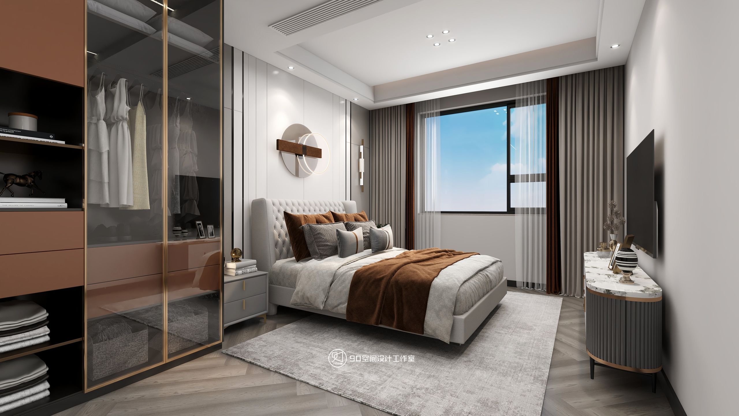 189㎡轻奢复式住宅设计丨90 空间设计-44