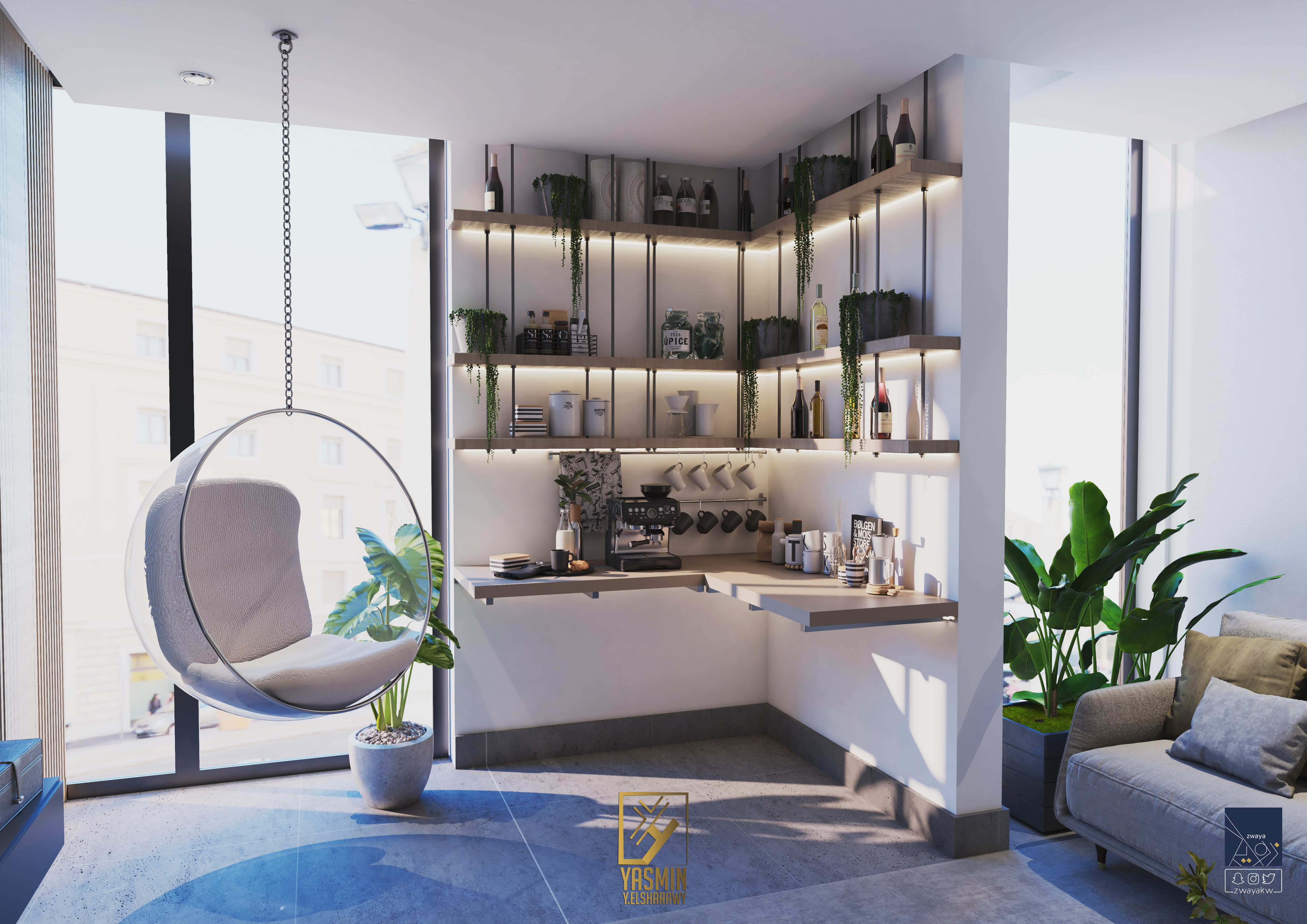 当代小公寓设计（橄榄绿）丨yasminy.elsharawy-10