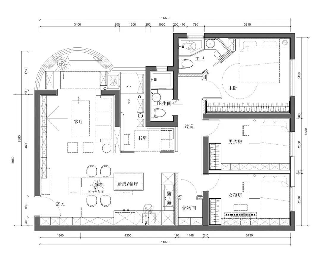 深圳98㎡学区房改造丨中国深圳丨如一建筑设计-14