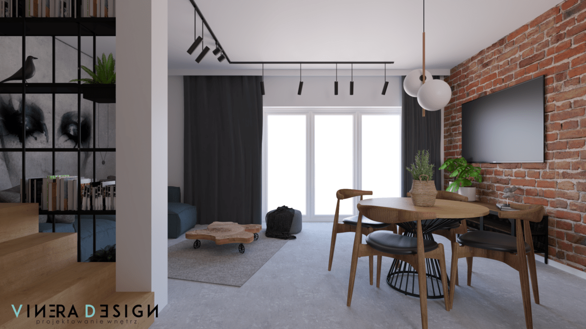 工业风格住宅一层室内设计-77