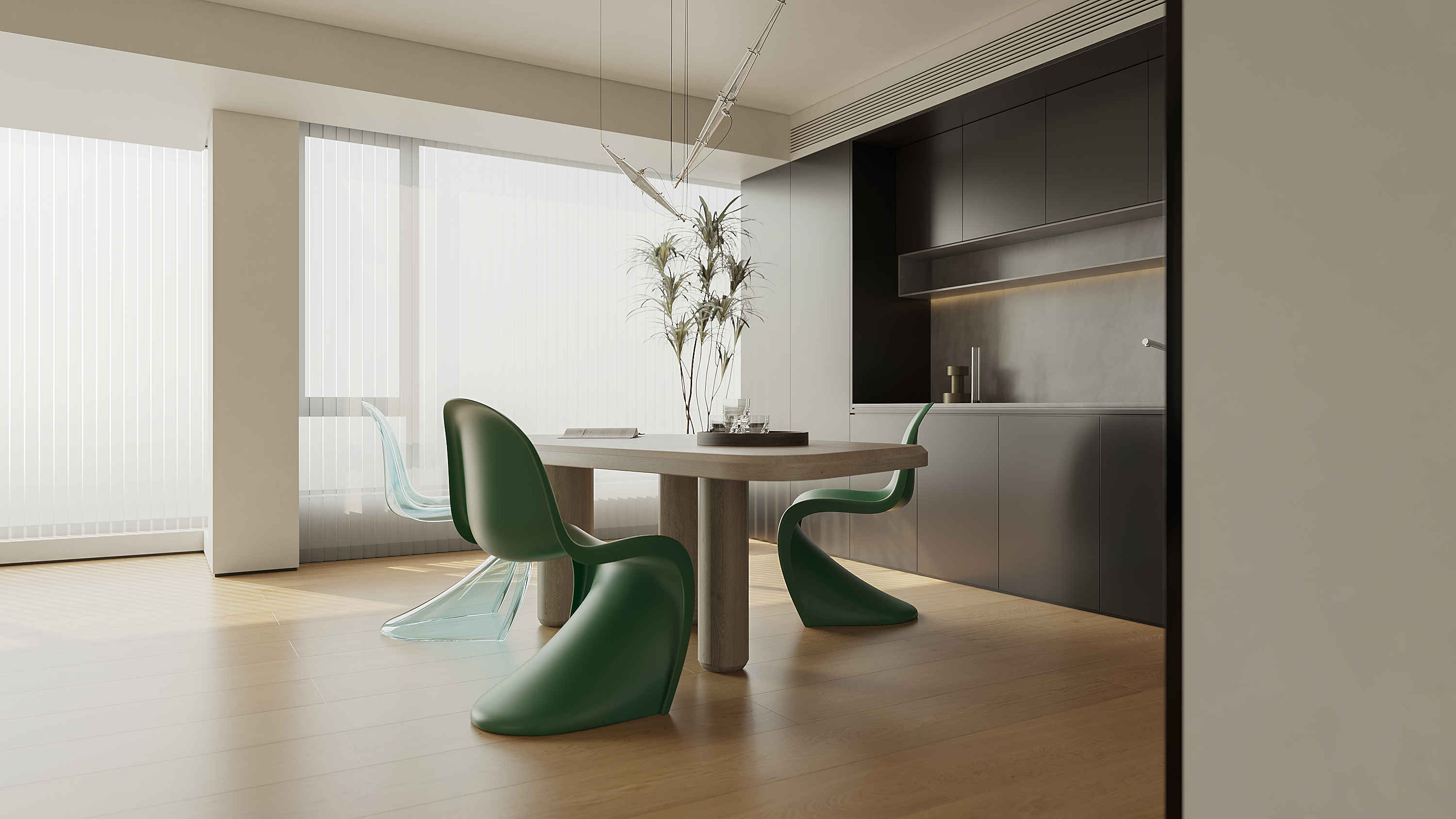 现代复古空间渲染-6