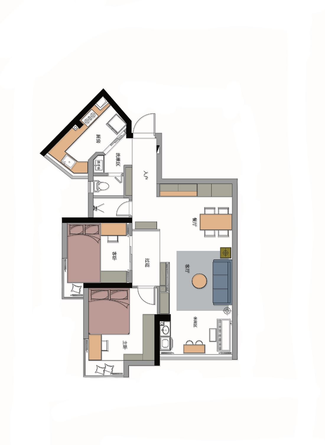 清新日式原木平层改造-6