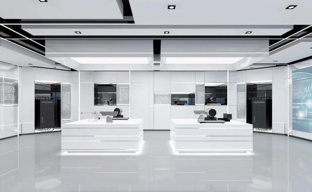 科技之弧，灵动展示空间 企业展厅-9