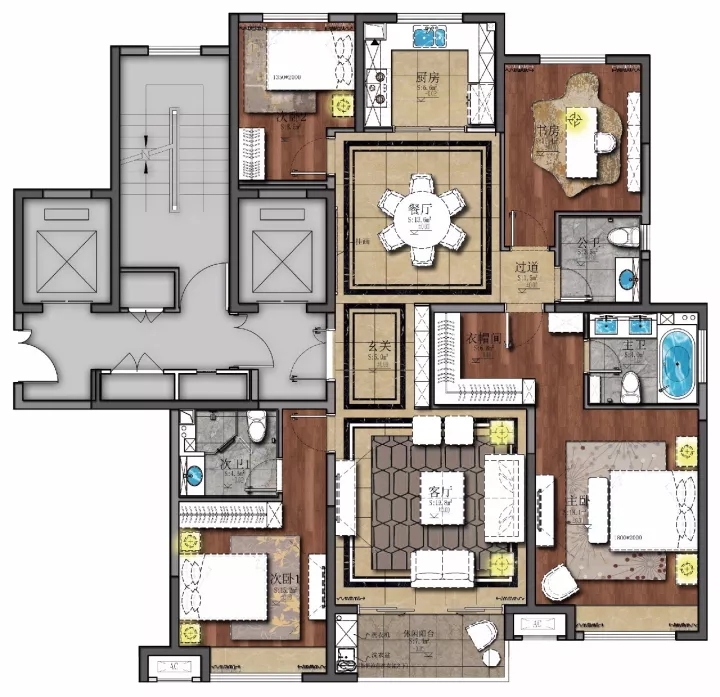 臻品空间设计：呼市伊泰华府•云玺精装成品房-4