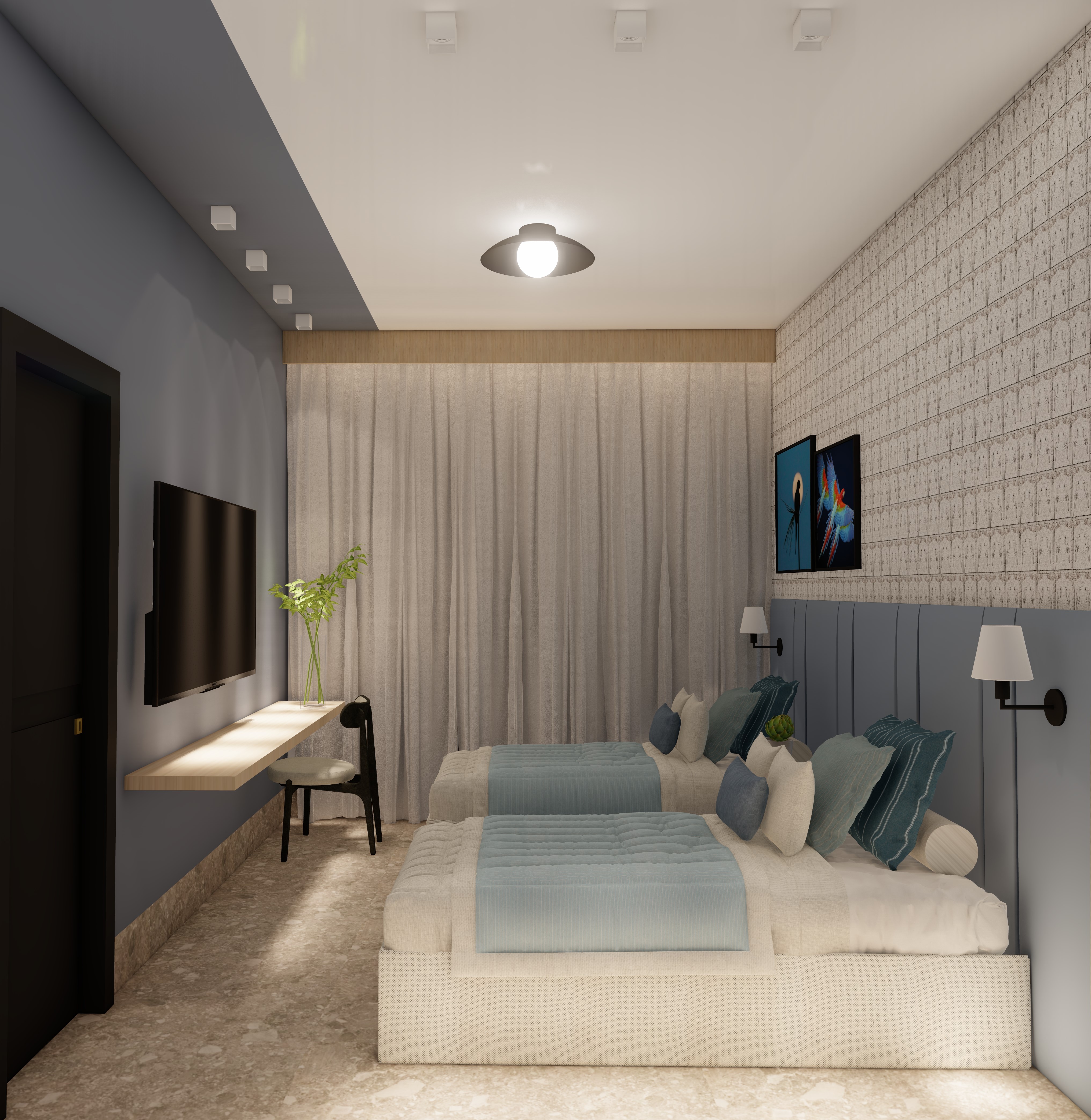 酒店家庭套房室内设计项目丨Arq. Débora Simony-9