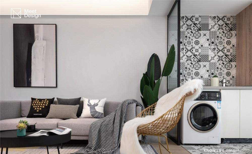 学区房变清新北欧居,蓝色元素打造个性空间-3