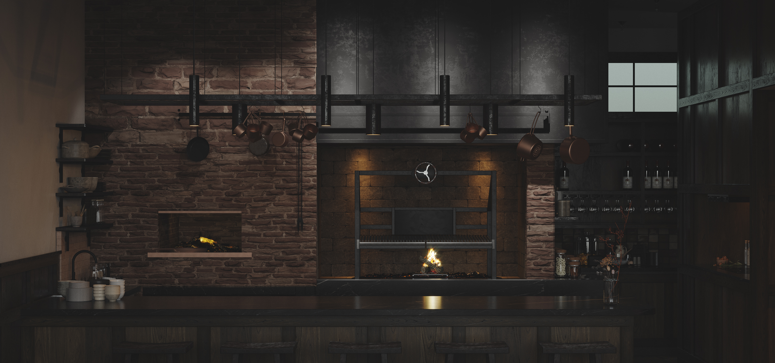 暗系小餐厅 | 3DMAX CR 5.0 Zbursh RizomUV PSCC 打造精致空间-2