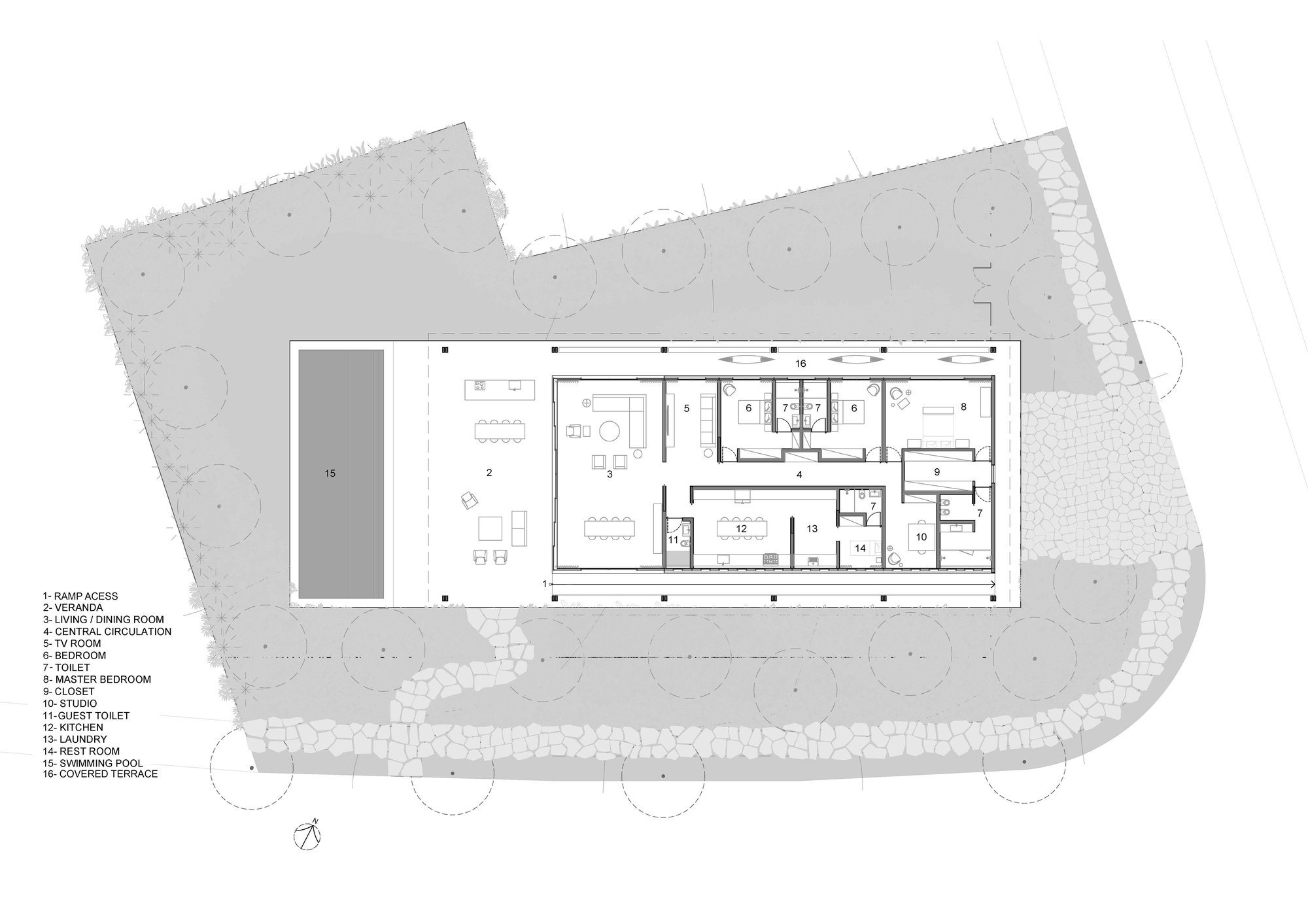 单层自建住宅丨巴西圣保罗丨Equipe Lamas设计-25
