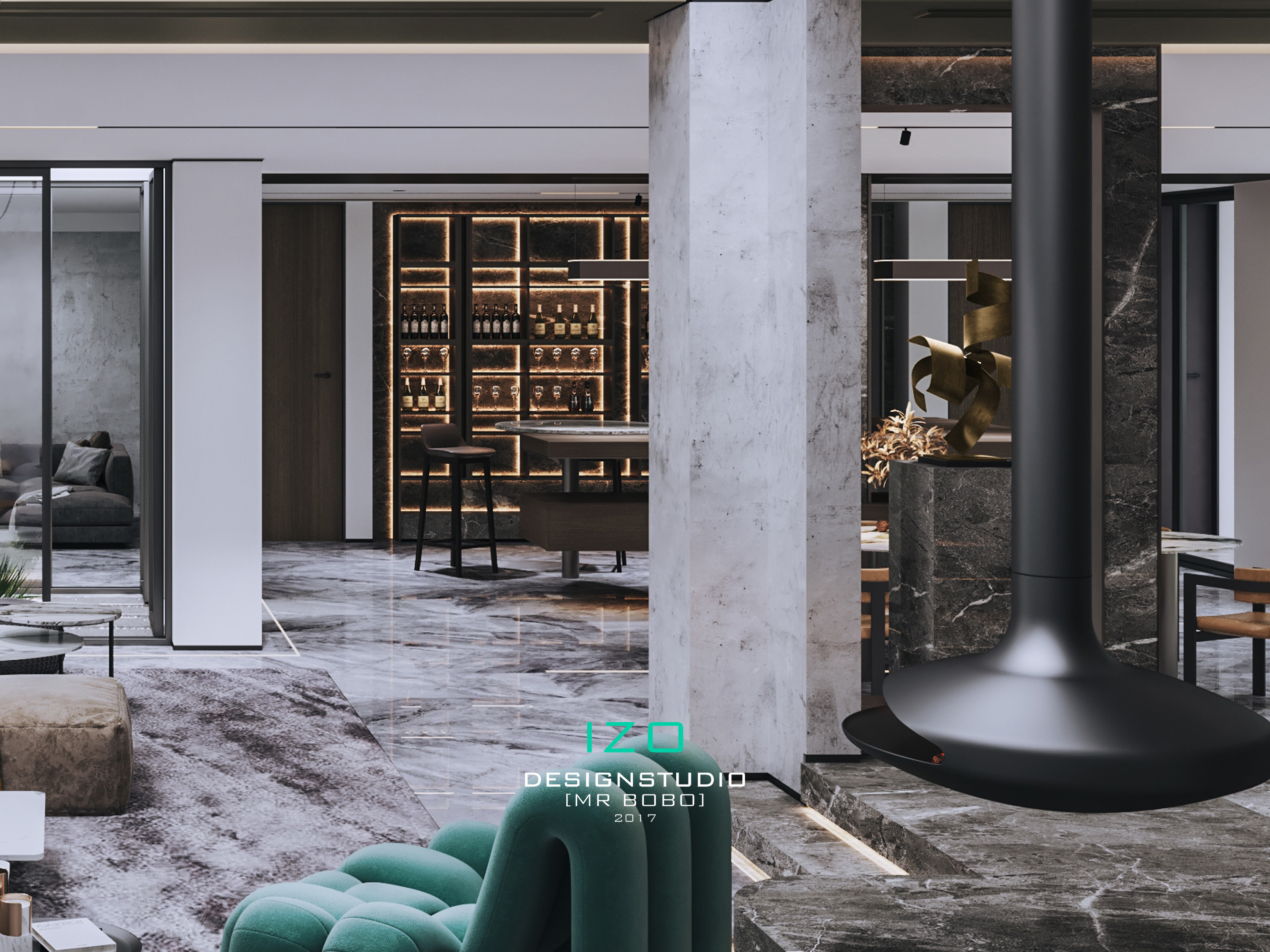 华侨城别墅现代极简轻奢风格设计丨MRBOBO-4