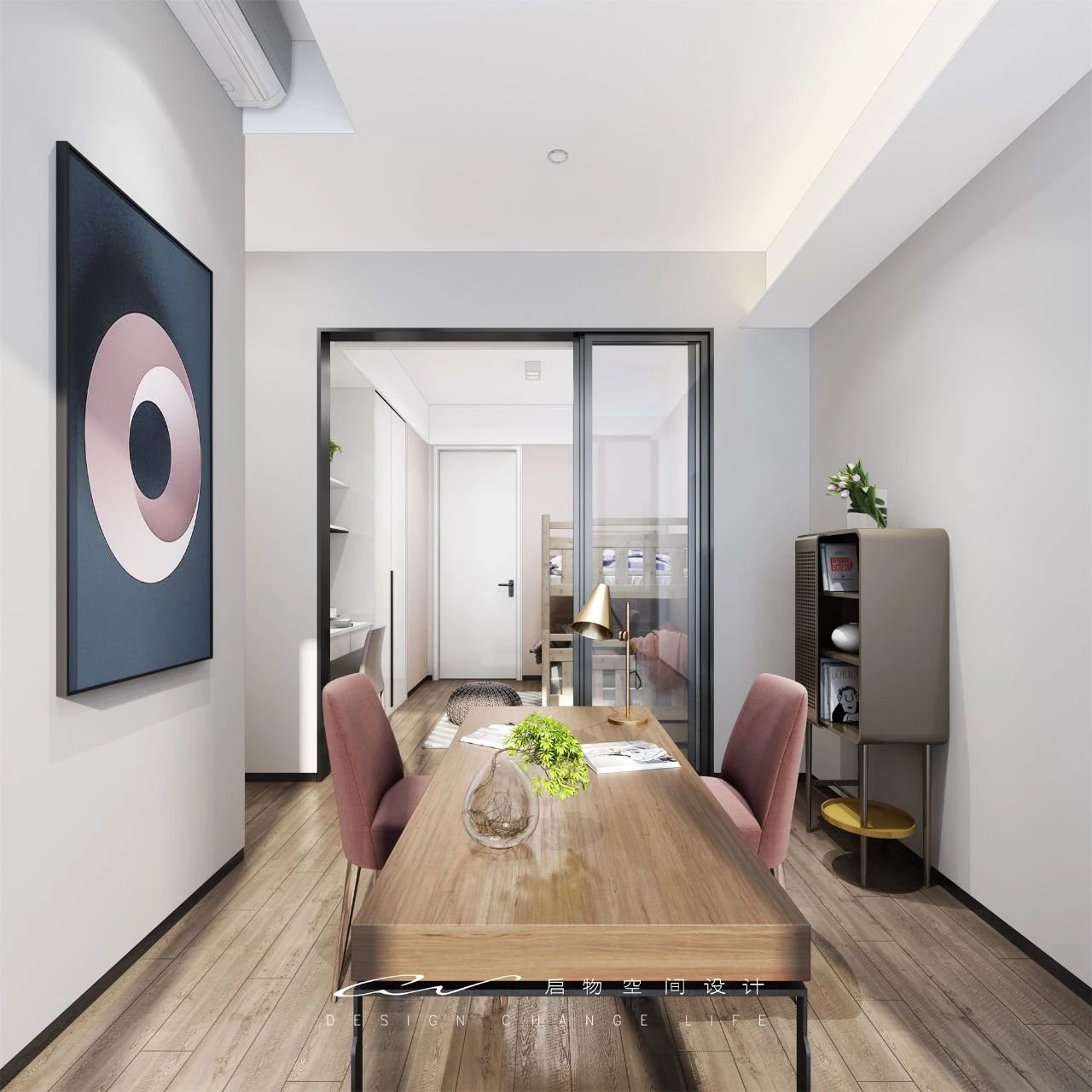 南山 110㎡简约之家,隐藏管线、吧台设计、一墙多用电视墙-58