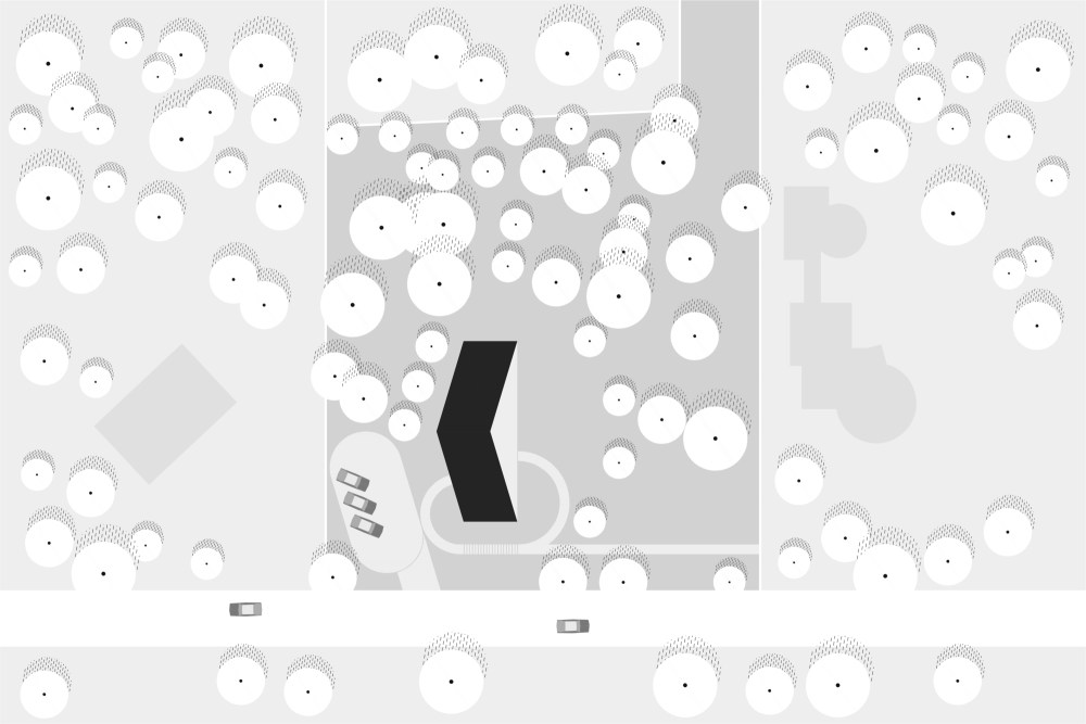 法国 V 字住宅 | 嵌入林间的自然几何空间-31
