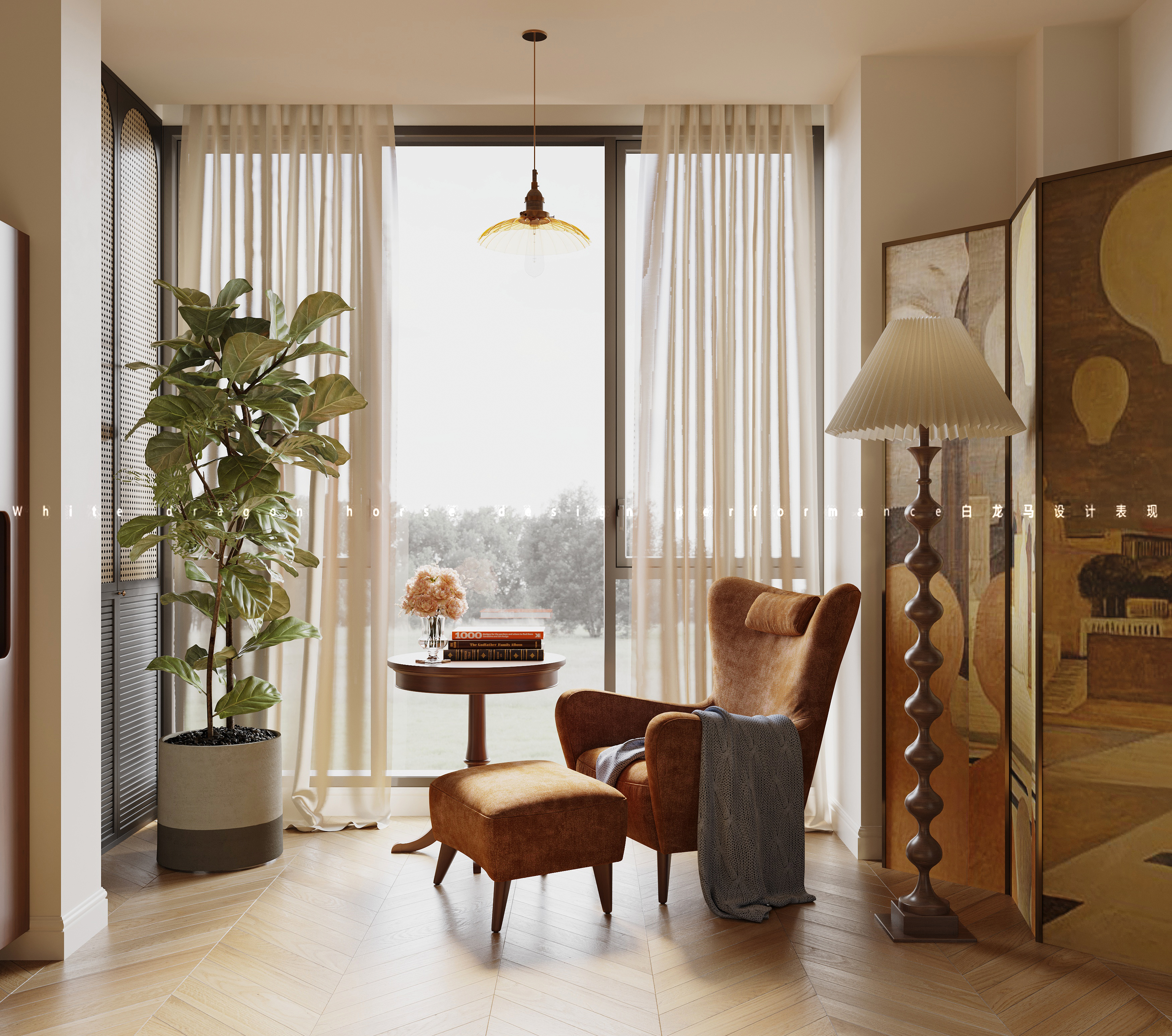 法式复古客餐厅—白龙马效果图-9