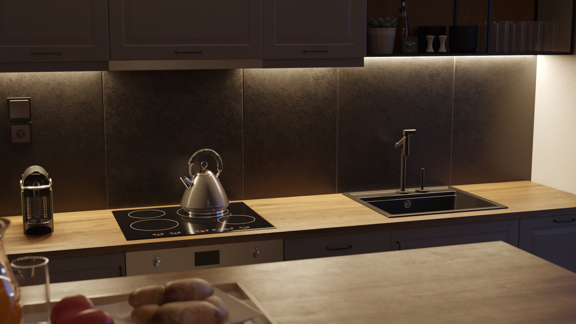 希腊塞萨洛尼基公寓室内设计与 3D 可视化-12