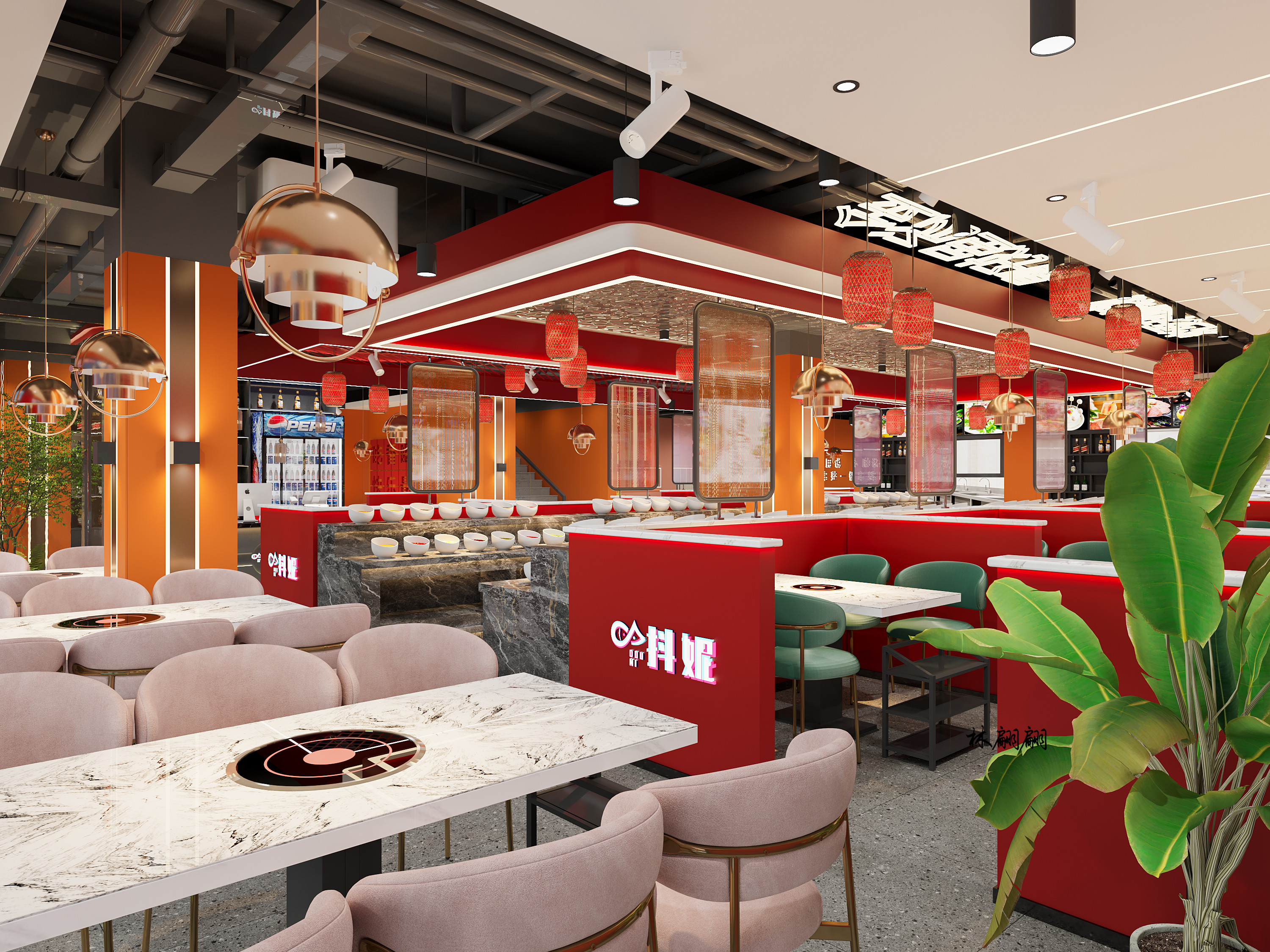 装修设计|国潮火锅店效果图设计分享-1