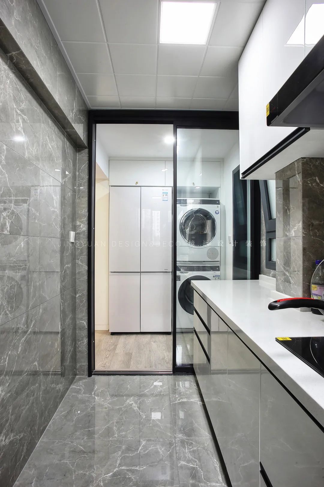 境远装饰 | 90㎡北欧轻奢婚房,冷色都市风设计-42