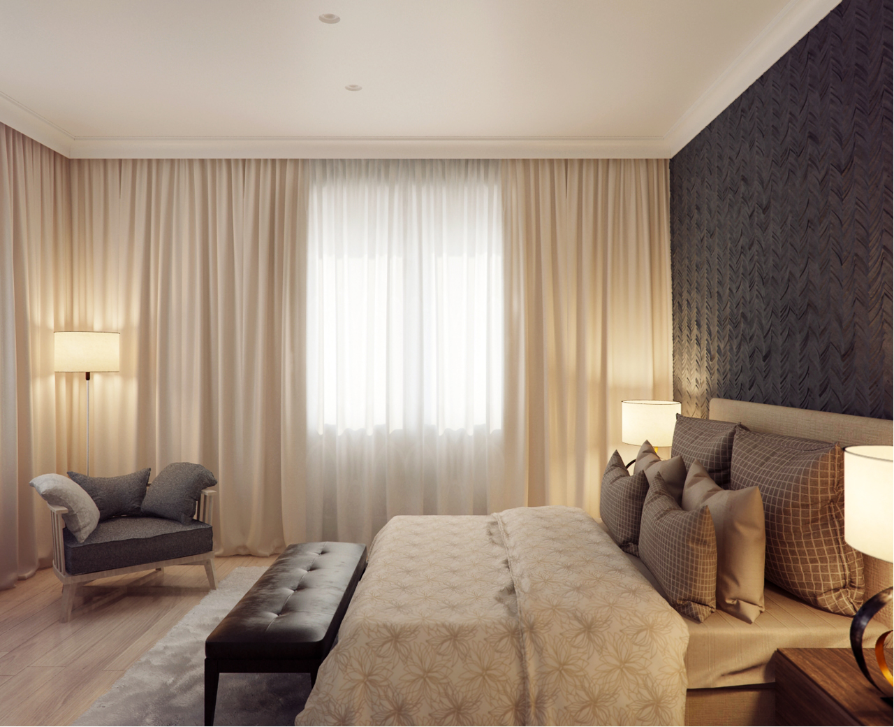 The interiors of the country house of 300 m  in American style Alexandra Fedorova-16