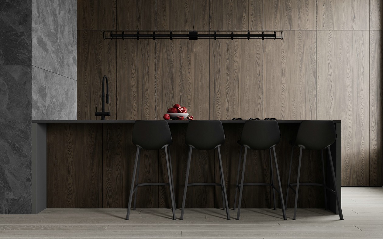 高级黑+橙色卧室设计-6