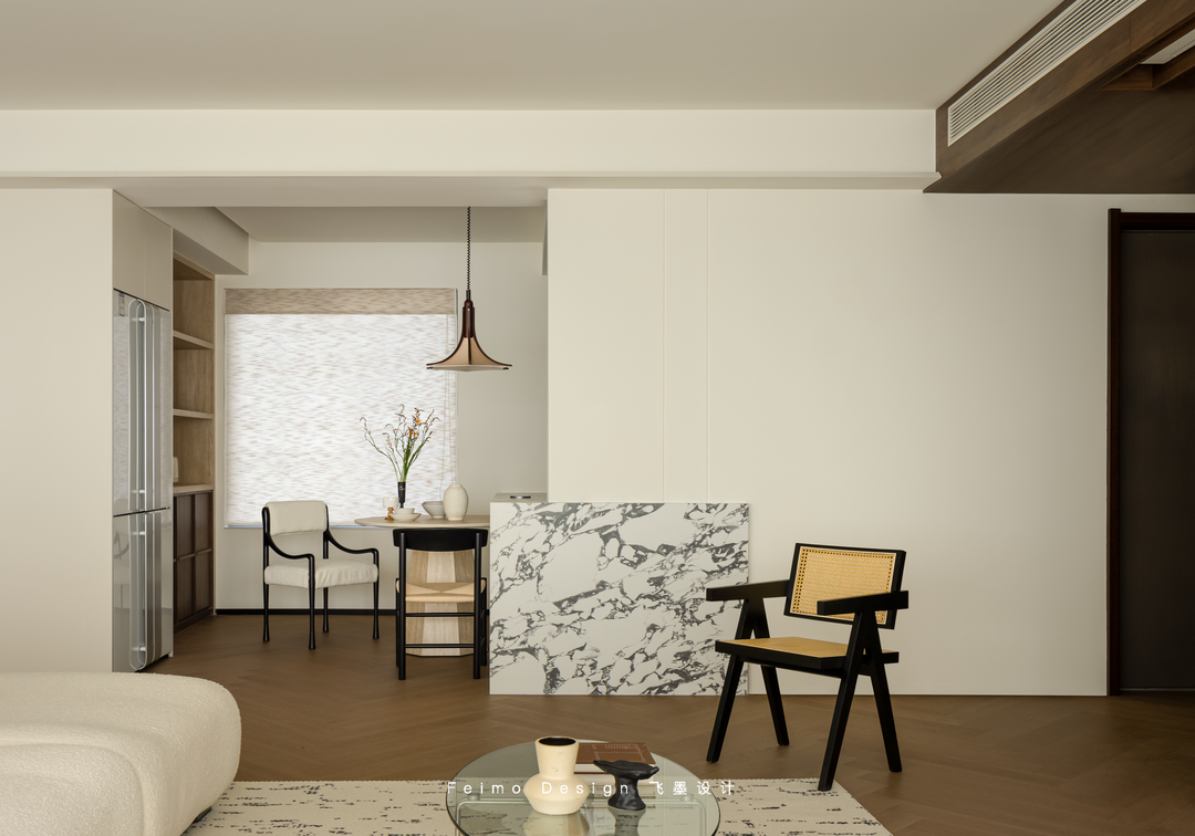 143㎡精装修全拆改,打造现代法式与中古融合的家丨飞墨设计-37