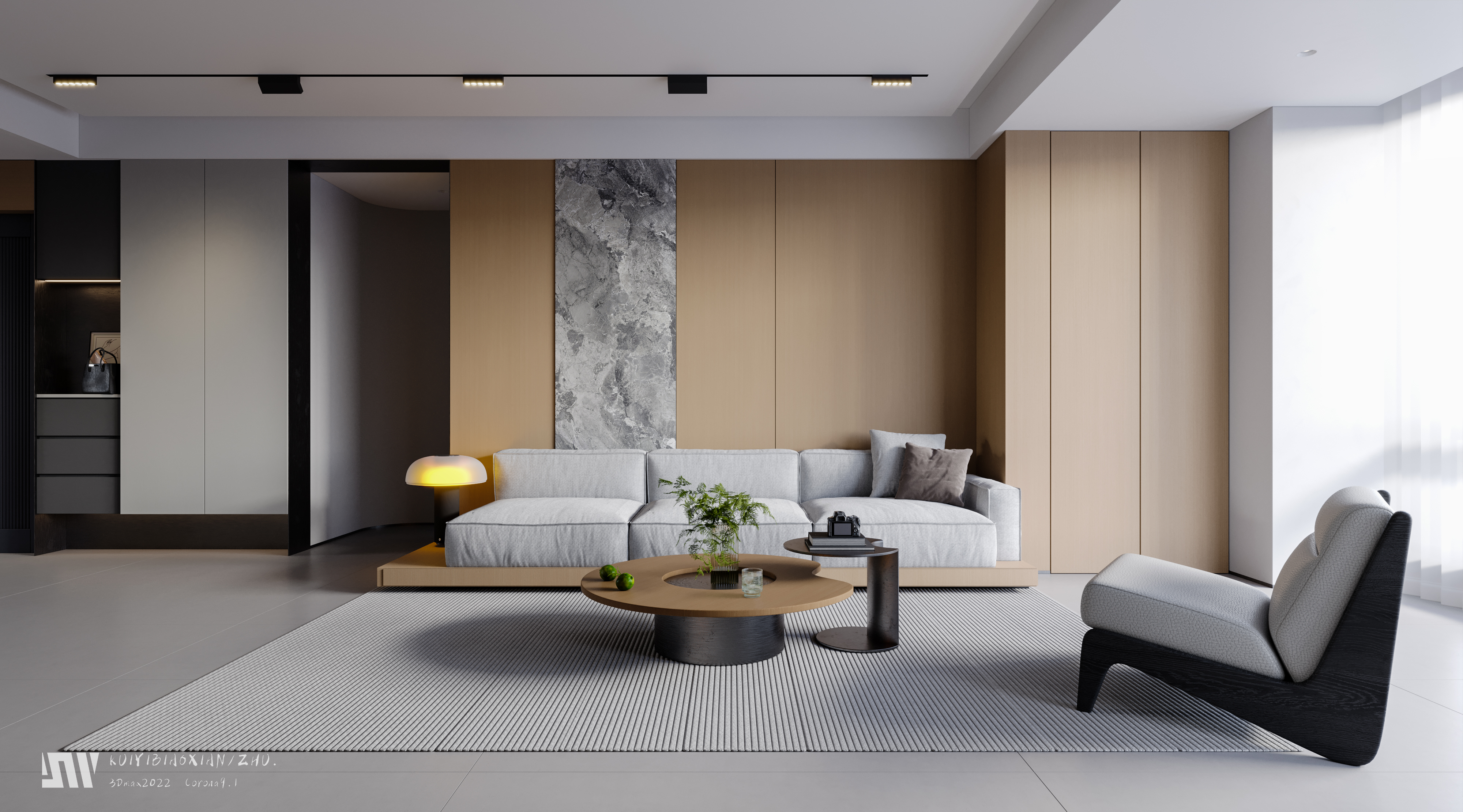 一套现代简约客厅效果图-10