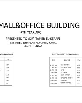 Working Drawings for Mall&Cinema Hall 4th year ARCH.