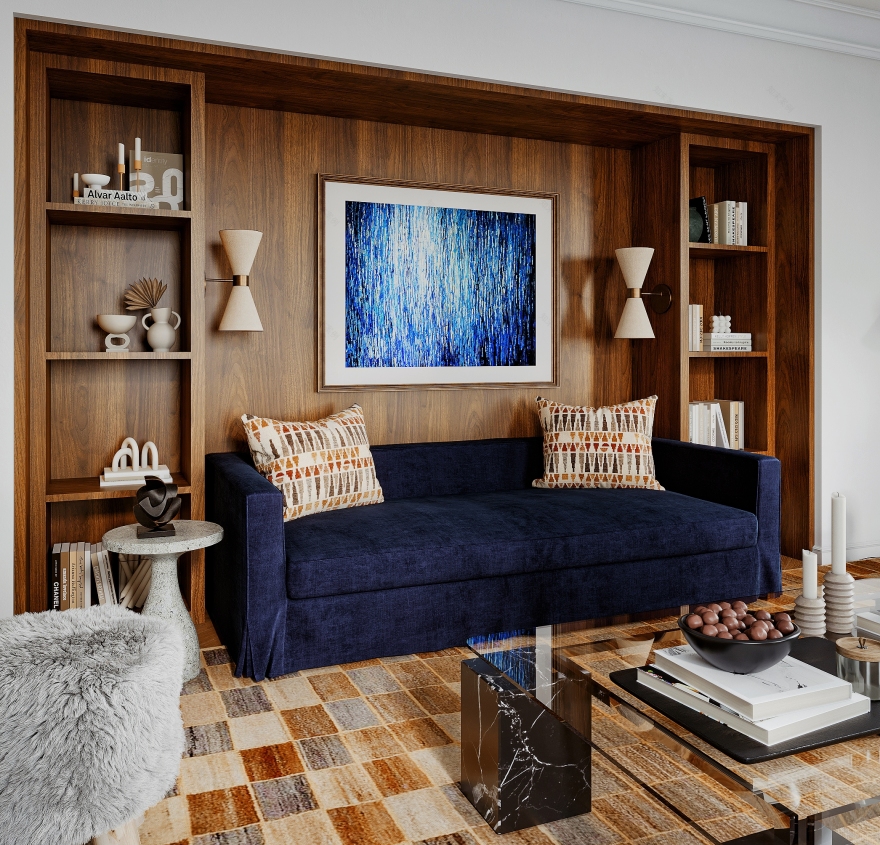 加州阳光下的现代别墅客厅设计-14