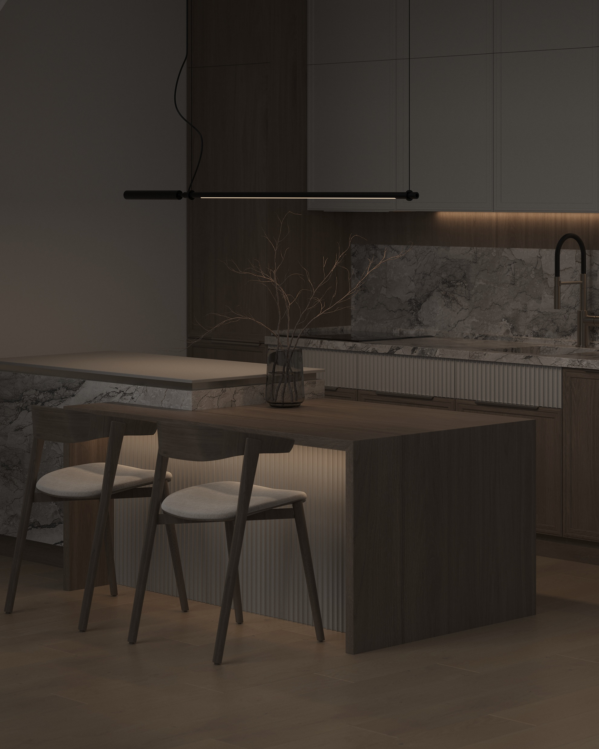 厨房客厅可视化设计丨美国丨Inesa Orlenko-15