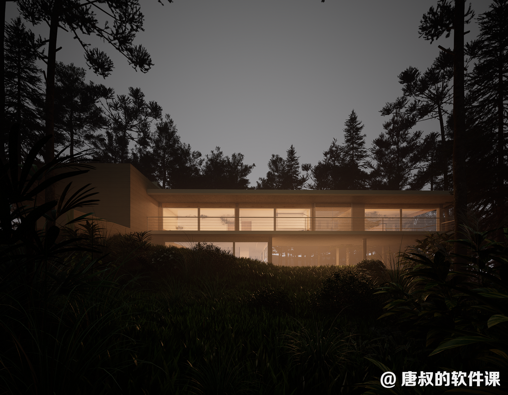 山地别墅—写实渲染效果图-9