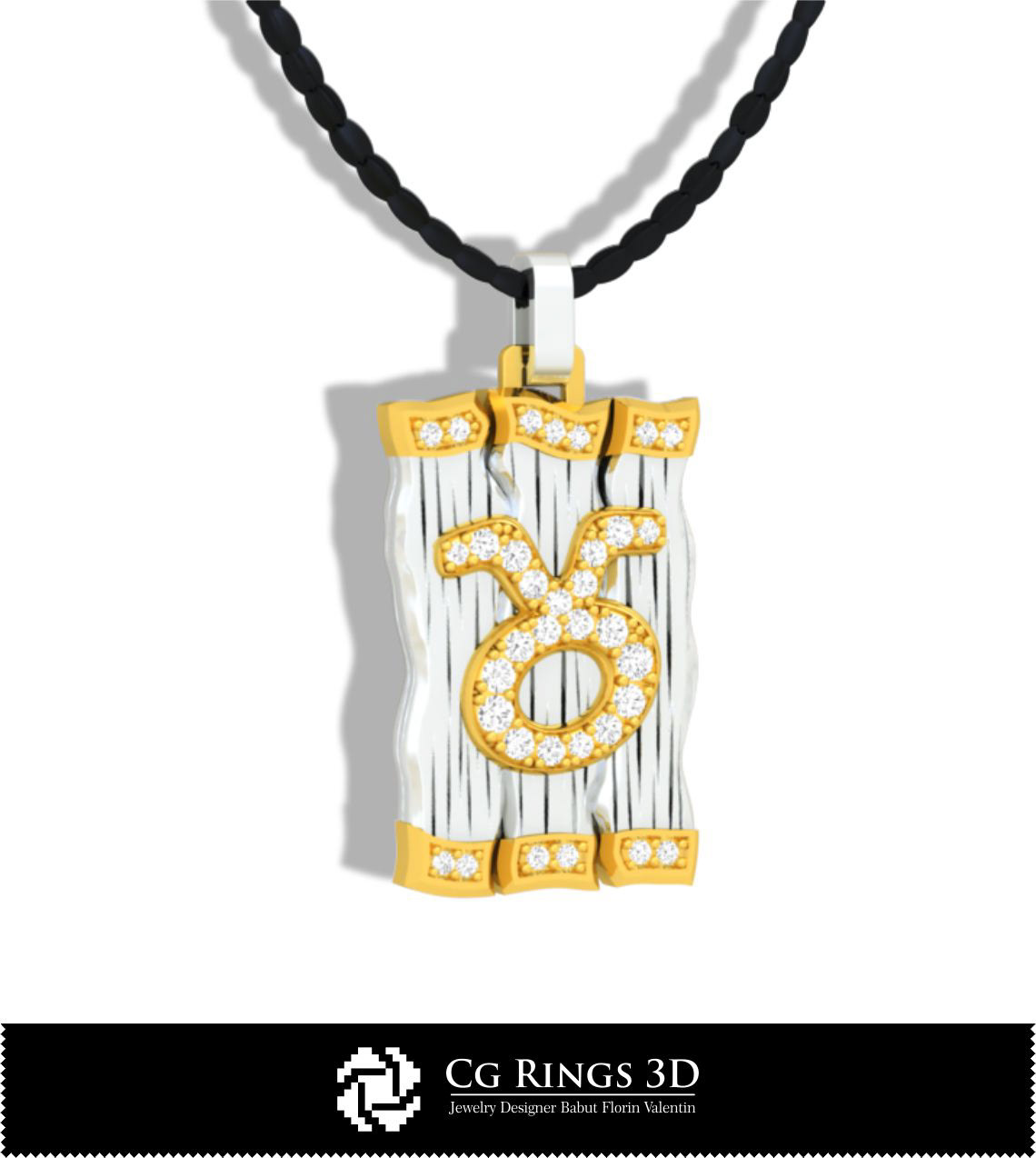 Taurus Zodiac Pendant - 3D CAD-2