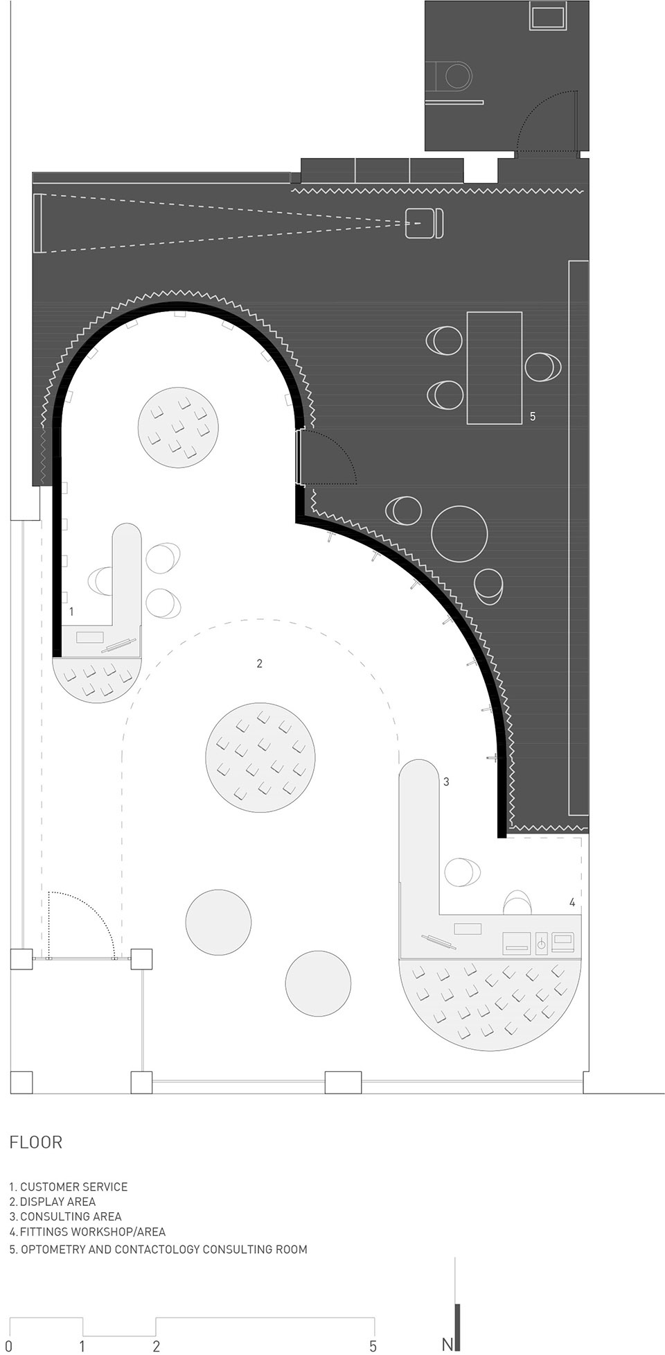 西班牙 Panóptica 眼镜店 | 曲线展墙划分空间,营造环绕式购物体验-33