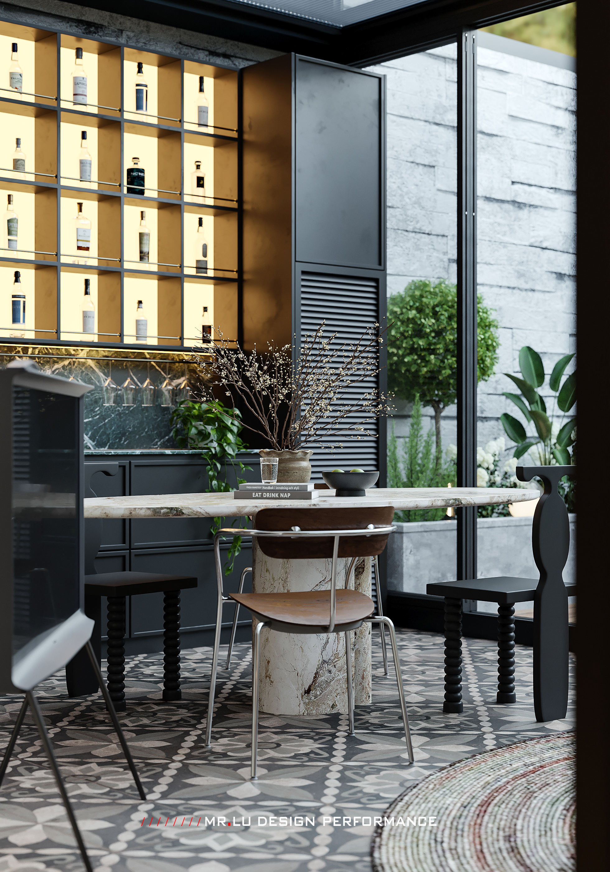 40㎡现代复古风格效果图表现-10