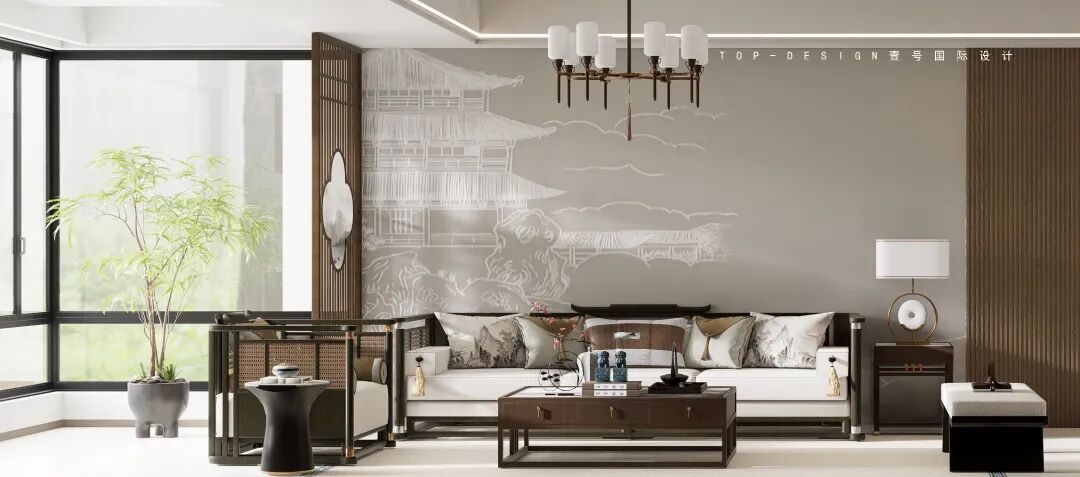 半盏茶香,一方庭院 · 把“山水画”搬进家丨壹号国际设计-11