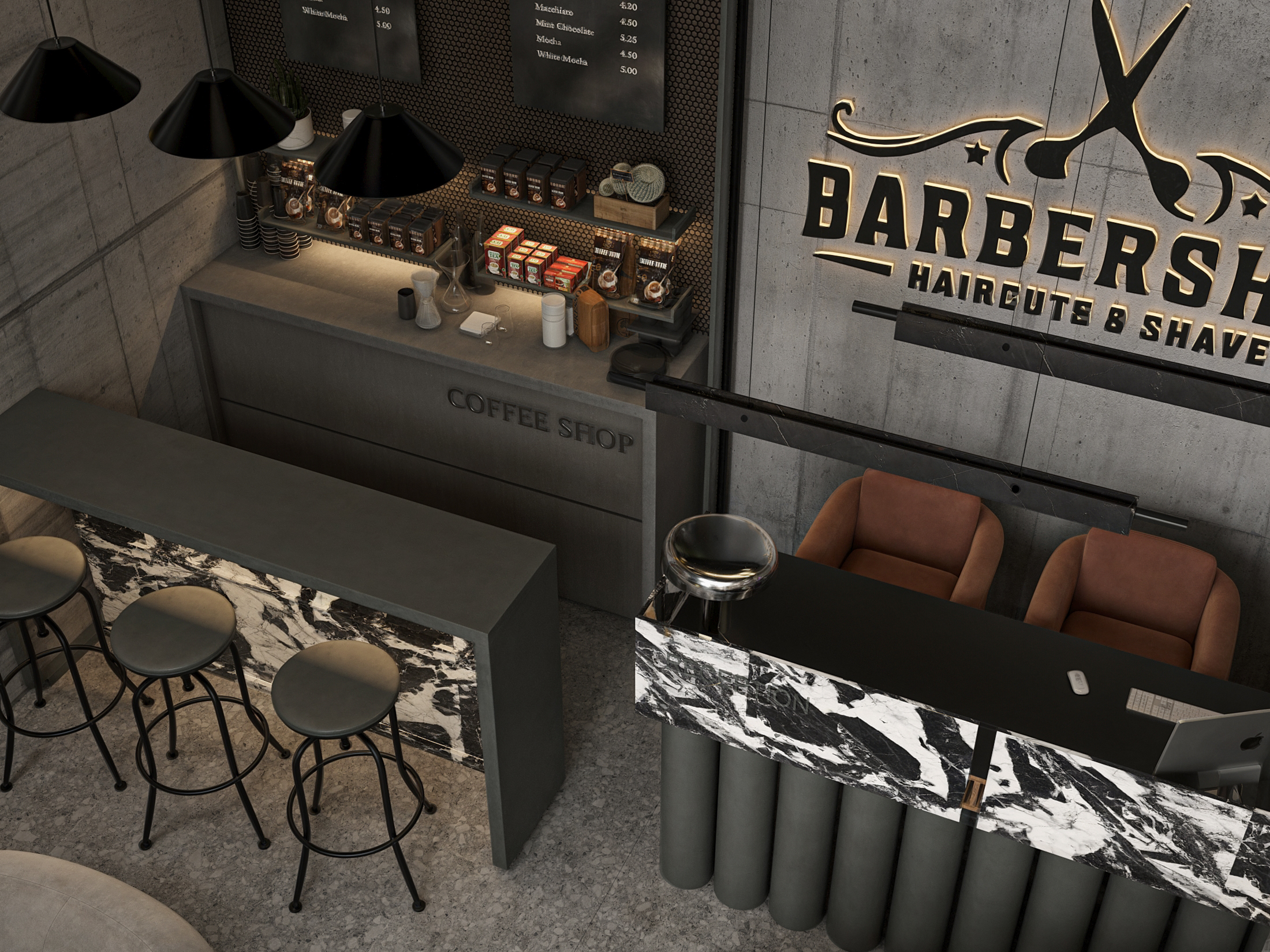 理发店设计丨沙特阿拉伯丨Artisan interiors-8