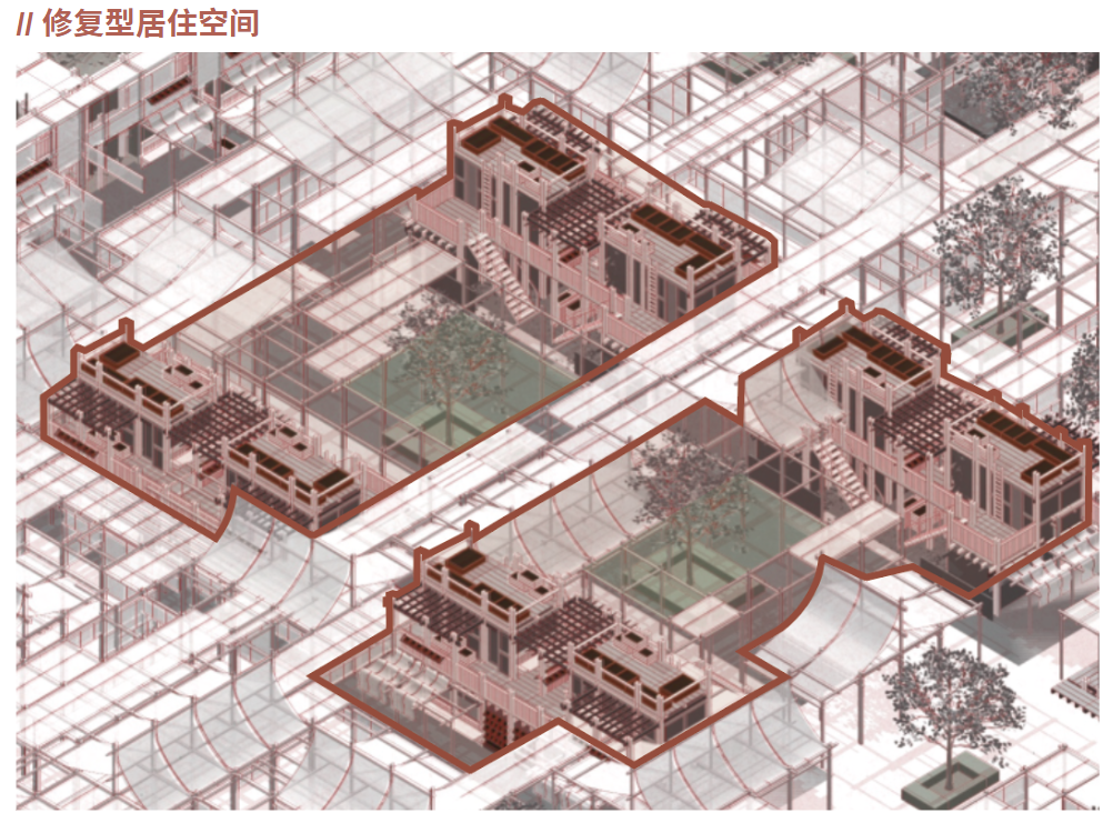 大四毕设将“一次性”建筑转化为可持续绿色社区！三类标准模块+木结构材料见证废墟建筑的再生，重建“温暖的临时家园”！-158
