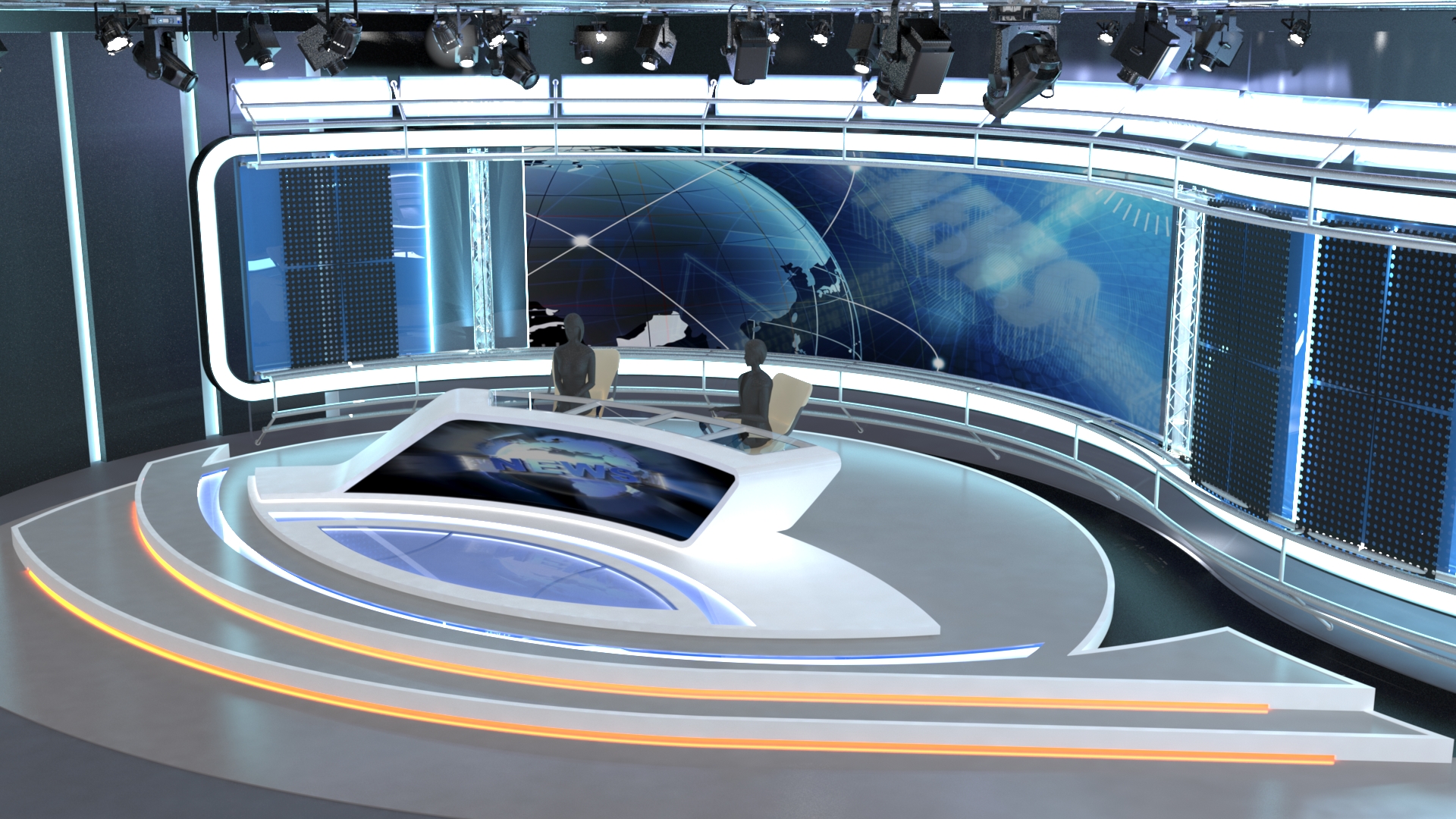 虚拟电视演播室新闻场景 35丨3D MODEL STORE-3