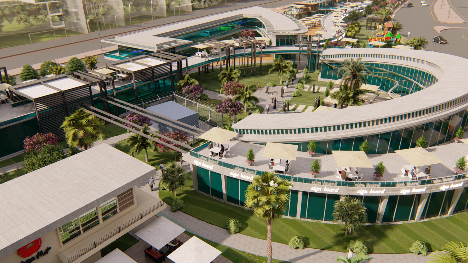 food court , shops & bank design-5