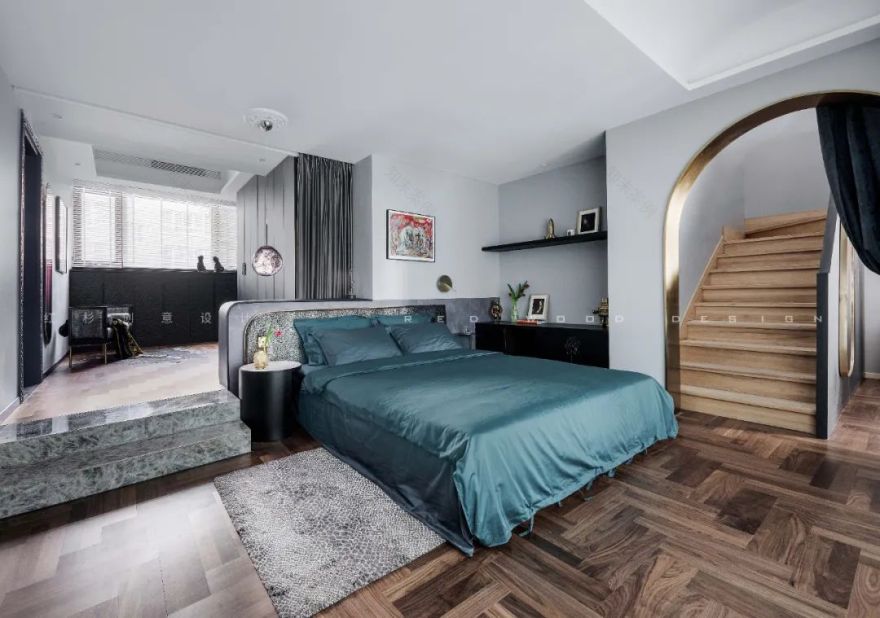 红杉创意设计 | 西安 360㎡现代家居,巧妙融合多种文化元素-69