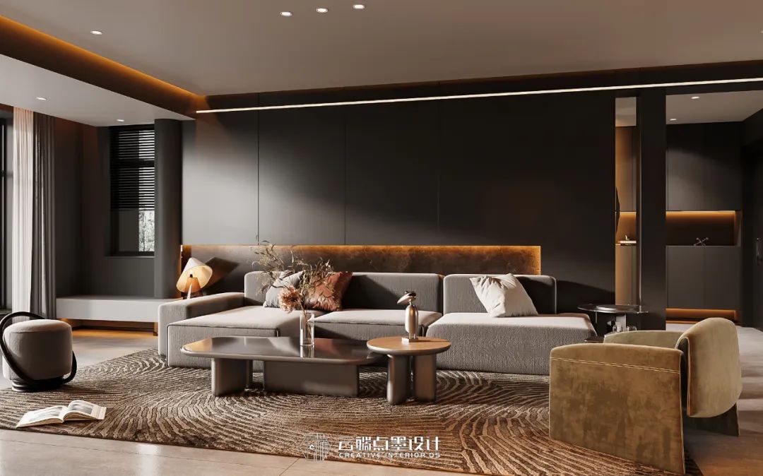 现代风格四居室,沉稳色调与光影艺术的完美融合-30