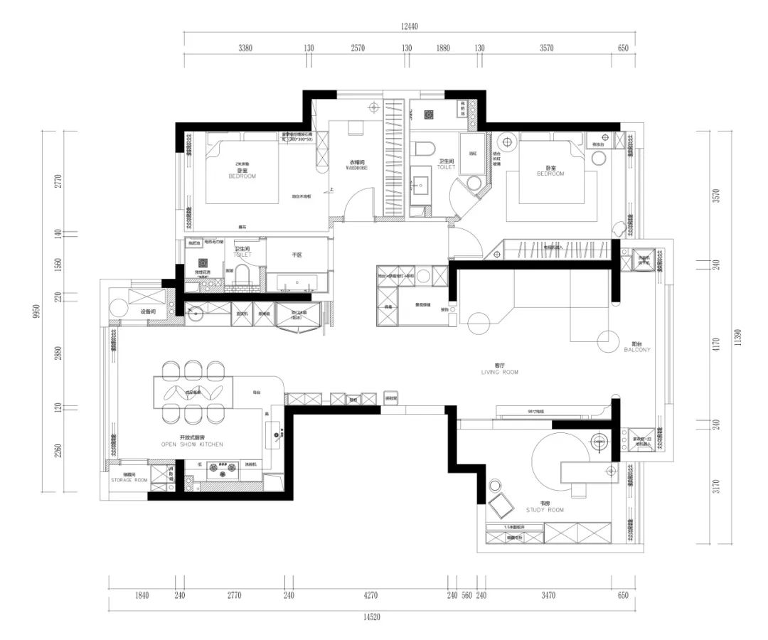 曲江风荷150㎡极简奶油风家居设计丨中国浙江丨铭品装饰-13