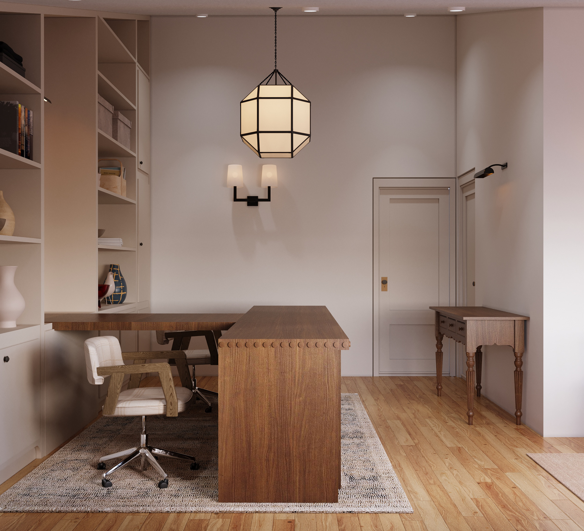 Walnut & White Residential Workspace-3